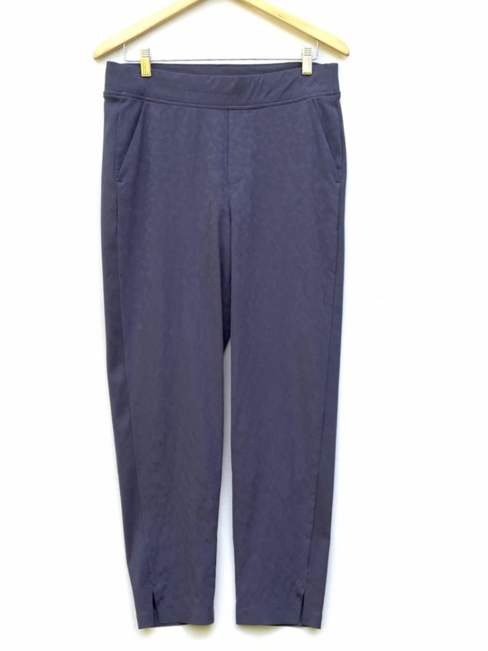 Athleta Brooklyn Mid-Rise Ankle Pants 10 Textured Pull On Stretch Gray Pockets